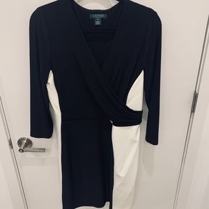 Lauren by Ralph Lauren Black & White Stretch Dress
